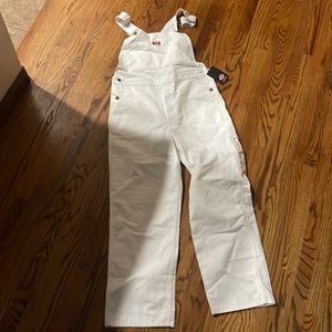 pair of white, women, Dickies white overalls in a size 32 x 30